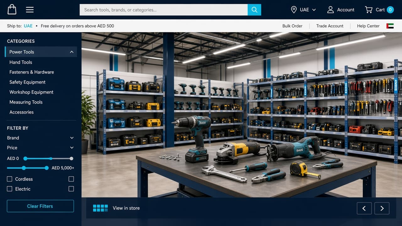 Industrial tools and hardware storefront preview