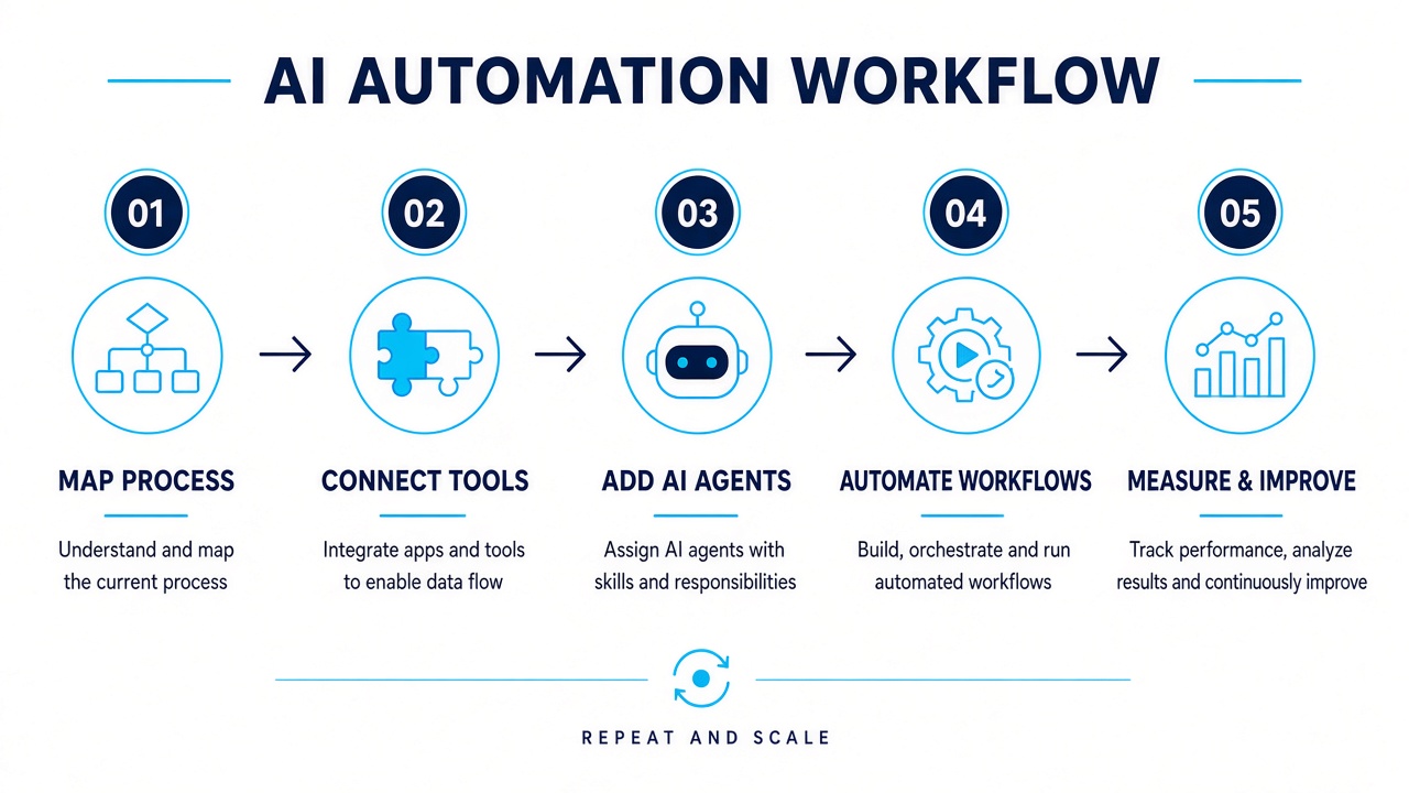 AI automation delivery workflow diagram