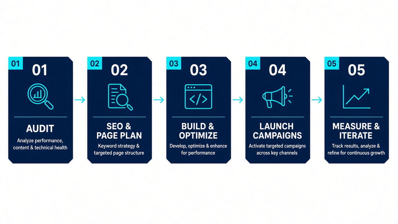 Digital marketing delivery workflow diagram