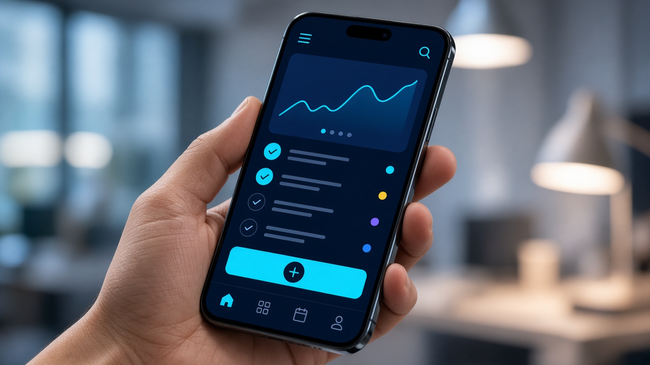 Mobile application on a smartphone